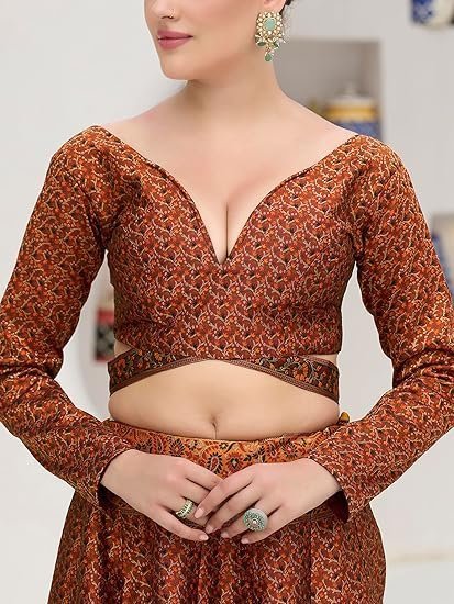 Women's Kanjiwaram Semi-Stitched Lehenga choli - Image 2