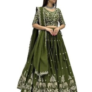 Women's Vichitra Embroidered Semi-Stitched Lehenga Choli Juli LH-New