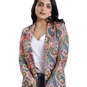 Chic Blazer for Women | Versatile Polyester Jacket Everyday to Special Occasions | All-Season Poly Rayon Jacket in Pink and Blue with Notched Collar, Full Sleeves, Regular Fit