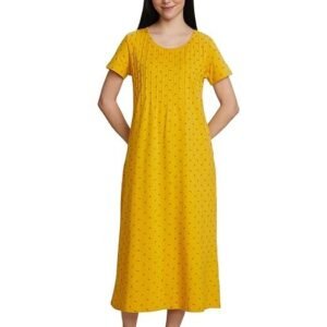 Women's Cotton Ankle Length Regular Fit Nighty | Night Dress