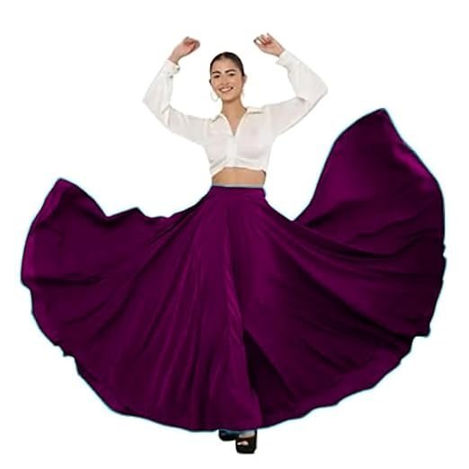 Women's American Crepe Blooming Flared Long Stitched A-line Flare Readymade Skirt Lehenga Ghaghra Multicolour Chaniya Choli 12 Meter Flare 40inch Height.