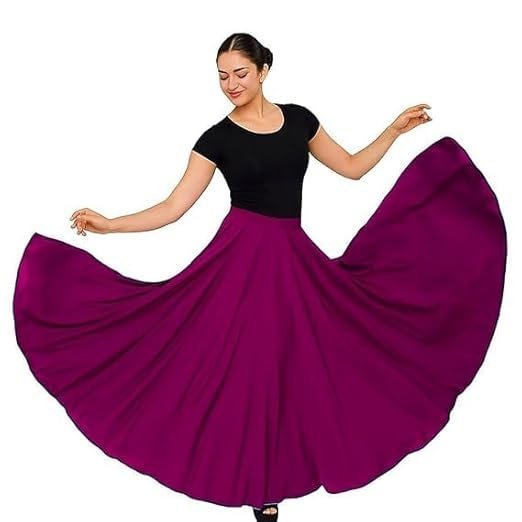 Women's American Crepe Blooming Flared Long Stitched A-line Flare Readymade Skirt Lehenga Ghaghra Multicolour Chaniya Choli 12 Meter Flare 40inch Height. - Image 3