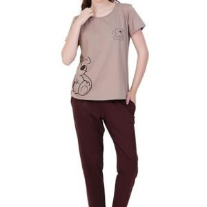 Women's Premium Cotton Print Night Suits – Comfortable & Stylish Pajama Set with Pockets