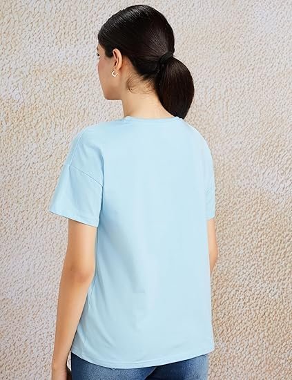 Women's Cotton Stretch Regular Fit Round Neck Half Sleeve T-Shirt - Image 5