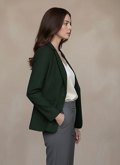 Black Smart Casual Formal Blazer for Women, Regular Fit Stylish Blazer for Women - Image 3