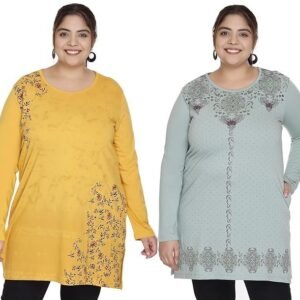 Women Printed Full Sleeve Cotton Tshirt Combo| Small - 4XL Size