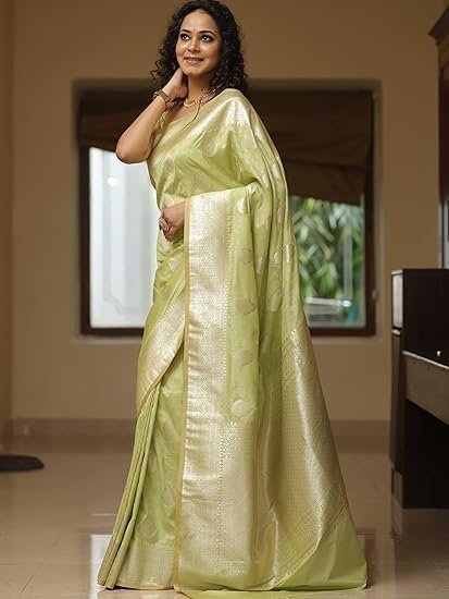 Women's Banarasi Saree Pure Kanjivaram Silk Saree Soft new ladies 2025 Design Wear Pattu Sarees Latest Sadi Party Sari collections With Blouse Piece (San Pari-224) - Image 2