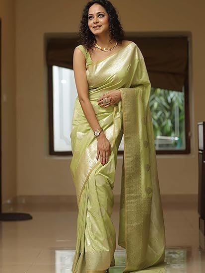 Women's Banarasi Saree Pure Kanjivaram Silk Saree Soft new ladies 2025 Design Wear Pattu Sarees Latest Sadi Party Sari collections With Blouse Piece (San Pari-224) - Image 3