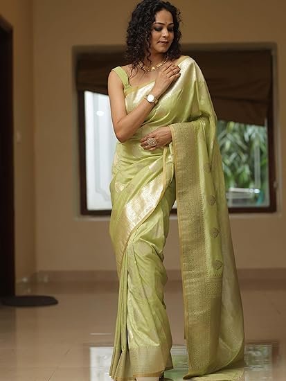 Women's Banarasi Saree Pure Kanjivaram Silk Saree Soft new ladies 2025 Design Wear Pattu Sarees Latest Sadi Party Sari collections With Blouse Piece (San Pari-224) - Image 4