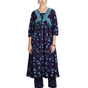 Women's Rayon Floral Kurta and Pant Set