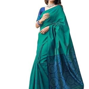 Women's Banarasi Silk Jacquard Saree with Unstitched Blouse Piece