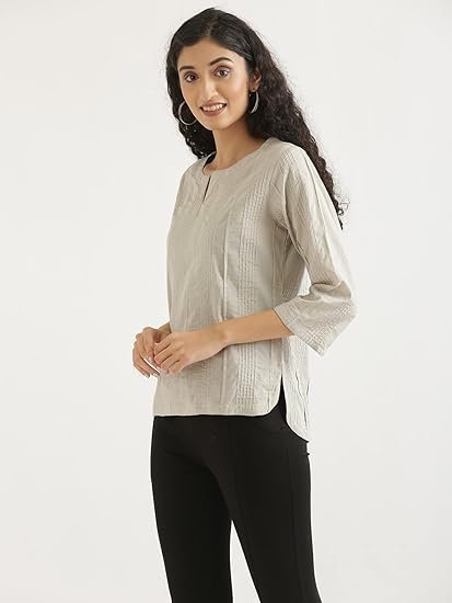 Everyday Cotton Top | Women's Regular Solid Color Top | Casual/Office Wear - Image 2