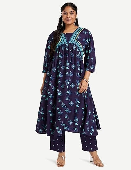 Women's Rayon Floral Kurta and Pant Set - Image 2