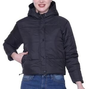 Hooded Crop Jacket for Women in Full Zipper || Stylish Jacket for Women Winter Wear with Hood ||
