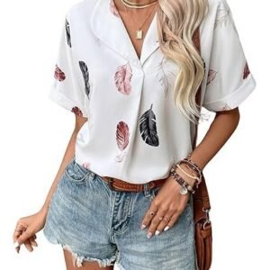 Women Crepe Oversized Shirt Korean Casual Short Sleeve Loose Fit Top | Summer Wear