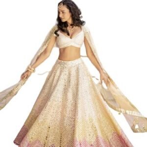 Omkar Tex's Faux georgette lehenga choli with dupatta set for women