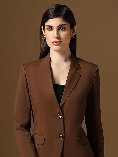 Long Sleeve Solid Color Blazer with Trouser for Women | Lapel Collar Suit Set - Image 2