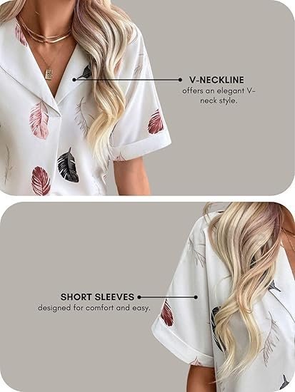 Women Crepe Oversized Shirt Korean Casual Short Sleeve Loose Fit Top | Summer Wear - Image 4