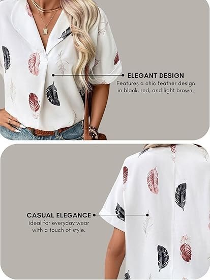 Women Crepe Oversized Shirt Korean Casual Short Sleeve Loose Fit Top | Summer Wear - Image 3