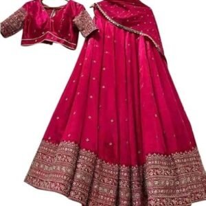 Stylish Chinon Embroidered Work Lehenga Choli semi stiched For Women| Bridal Wear Lehenga Choli