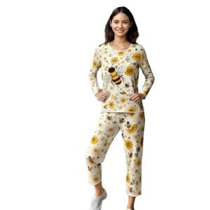 Women's Cotton Panda Printed Black Night Suit Set of Shirt & Pyjama Night Dress Women