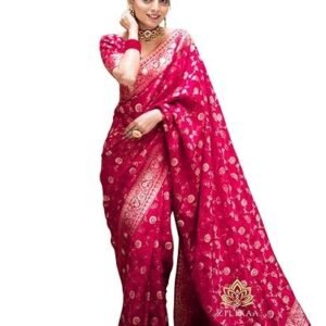 Women's Pure Kanjivaram Soft Silk Saree Banarasi Style Sarees For Wedding With Blouse Piece (Pari-165)