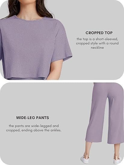 Women Ribbed Floral Stylish Co-Ord Set – Trendy Korean Summer Travel Outfit | 2 Piece Dress for Holiday Look | Hangouts | Picnic | Vacation Wear | Drop Shoulder Short Sleeve - Image 2