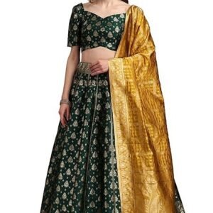 Women's Jacquard Semi-Stitched Lehenga choli (Trisha)