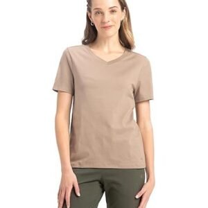 Women's Super Combed Cotton Rich Fabric Relaxed Fit V-Neck Half Sleeve T-Shirt