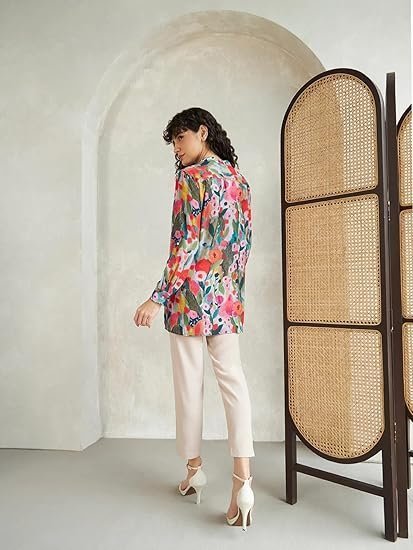 Women Rayon Shirts Korean Style Long Sleeve Oversized Button Down | Workwear Top for Office & Casual Wear - Image 5