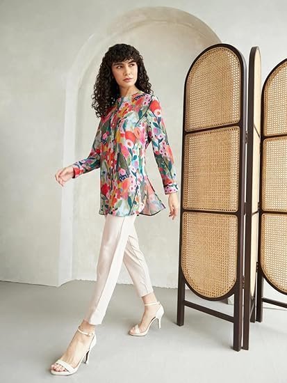 Women Rayon Shirts Korean Style Long Sleeve Oversized Button Down | Workwear Top for Office & Casual Wear - Image 4