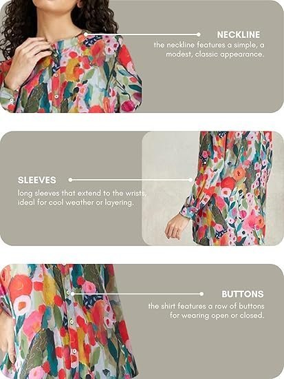 Women Rayon Shirts Korean Style Long Sleeve Oversized Button Down | Workwear Top for Office & Casual Wear - Image 3