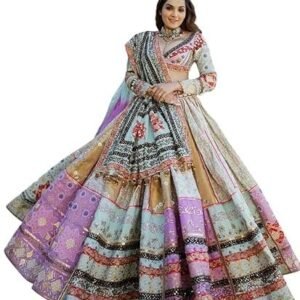 Women's Trending Design Muslin Cotton Mirror Work Lehenga Choli
