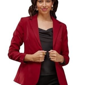 Single Breasted Blazer - Red
