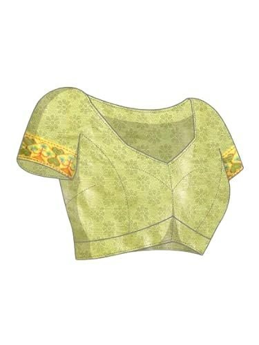 Women's Kanchipuram Silk Geomatric Saree and Unstitched Blouse Piece with Zari Woven | New Sarees Collection 2025 | SZ-IRA-GN-1575 - Image 3