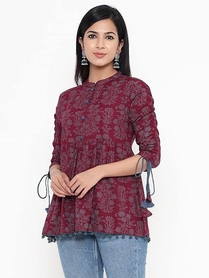 Women's Rayon Floral Print Regular Wear Top - Image 4