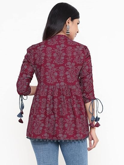 Women's Rayon Floral Print Regular Wear Top - Image 3