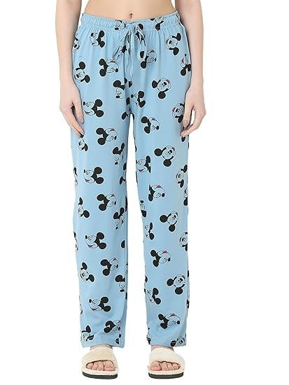Women's Cotton Mickey Mouse Print Pastel Blue Color Full Sleeves Night Suit. - Image 4