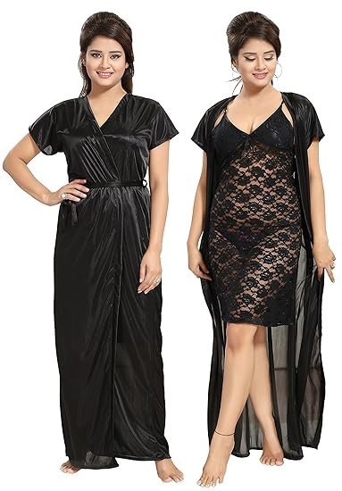 2 Pc Women's/Girls' Hot Night Robe and Night Slip