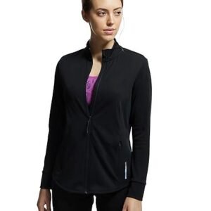 Women's Microfiber Relaxed fit Active Wear Standard Jacket with Curved Back Hem and StayDry Treatment