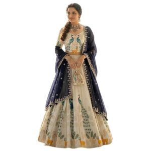 Women’s Lehenga Choli with Heavy Sequence Satin Silk Blend, Embroidered Dupatta & Unstitched Blouse for Wedding & Festival Wear