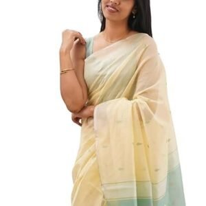 Women's Pure Soft Kanjivaram Cotton Silk Saree Banarasi Style With Blouse Piece for Wedding (Cotton-Lavender)