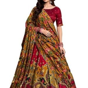 Women's Wedding Special Tussar Silk With Kalamkari Print Lehenga Choli