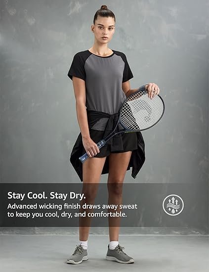 Women's Solid Regular Fit Sports Stretch T-Shirt | Round Neck | Raglon Sleeve | Moisture-Wicking | Activewear | Running | Gym | Plain (Available in Plus Sizes) - Image 2