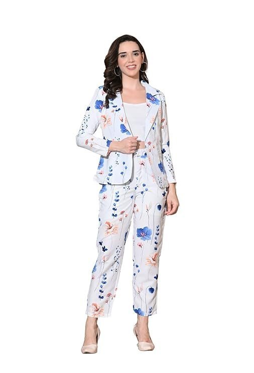 Women's 3-Piece Formal Suit Set – Cotton Blend Blazer, High-Waist Pants & Camisole | Stylish Business Attire & Office Wear for Work, Interviews & Events