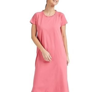Women's Cotton Calf Length Regular Fit Nighty | Night Dress