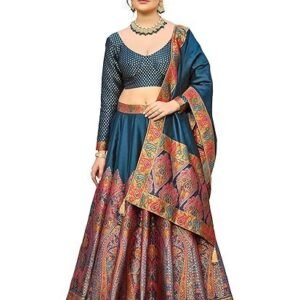 Women's Jacquard Semi-Stitched Lehenga choli