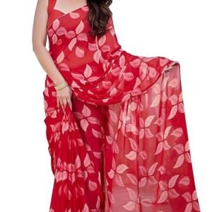 Women's Chiffon Floral Printed Saree with Blouse Piece