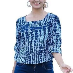 Women's Cotton Regular Fit Tie & Dye Printed Regular Top