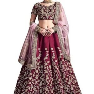 Women's Silk Lehenga Choli With Dupatta Semi Stitched